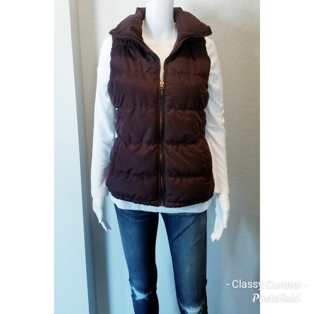 Old Navy plum brown puffer vest